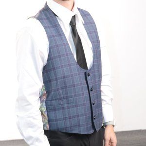 Plaid Vest With Skull Lining